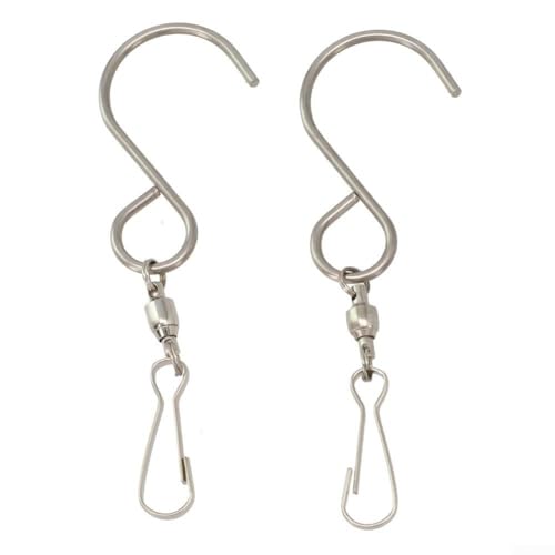 Kznifmk Drehbare Haken, vielseitig einsetzbar, zum Aufhängen von Twistern und Nistkästen aus Kristall, Haken aus Edelstahl, selbstklebend, 2 Stück von Kznifmk
