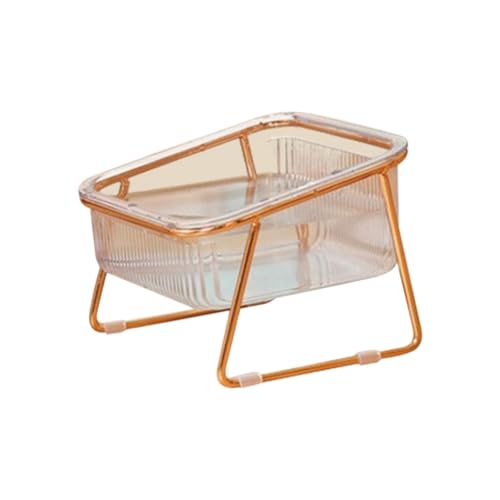 Kznifmk Durabl Futternapf, einfach, transparent, für Haustiere, Katzenschüssel mit Fuß, Getränk, Katzenfutter mit Halterung, erhöhter Futternapf, Zubehör für Hunde von Kznifmk