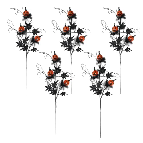 Kznifmk Horror-Dekorationen für Halloween, Horror-Kürbis, Schwarz, Dekoration für Blumenstrauß, festliche Atmosphäre Kznifmk Horror-Dekorationen für Halloween, Horror-Kürbis, Schwarz, Dekoration für Blumenstrauß, festliche Atmosphäre von Kznifmk