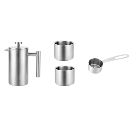 Kznifmk Kaffeekanne, doppelwandig, hitzebeständig, isolierter Kaffeepresse, , 1 Set von Kznifmk