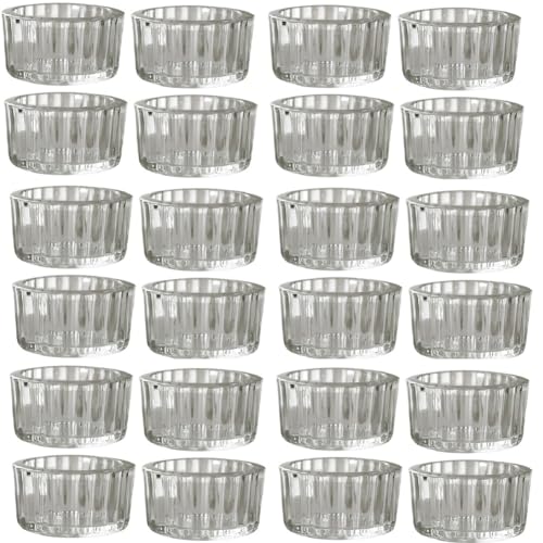 Kznifmk Klare Teelichthalter, 24er-Set, Teelichthalter Aus Glas Als Tischdekoration, für Hochzeiten, Geburtstagsfeiern oder zu Hause Kznifmk Klare Teelichthalter, 24er-Set, Teelichthalter Aus Glas Als Tischdekoration, für Hochzeiten, Geburtstagsfeiern oder zu Hause von Kznifmk