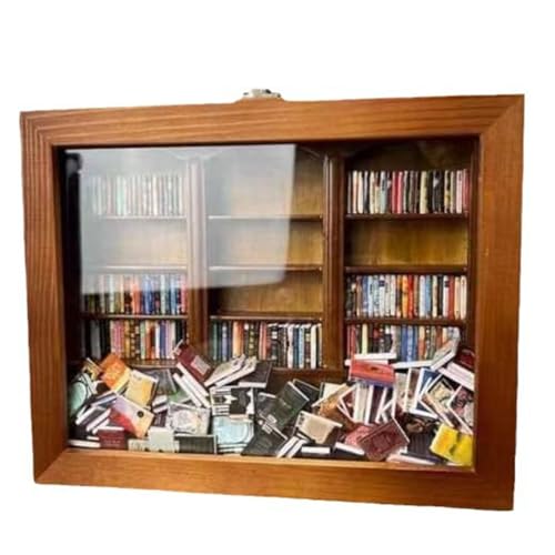 Kznifmk Kleines Bücherregal aus , Anti-Angst, 200 Miniaturbücher, schütteln Sie Ihre Angst, Anti-Stress-Geschenke von Kznifmk