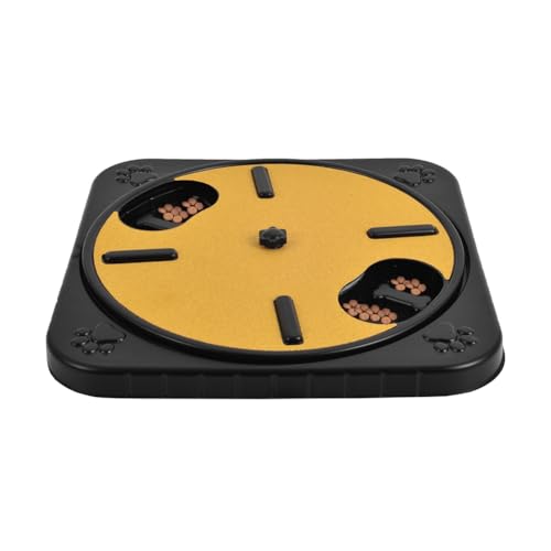 Kznifmk Kratzbrett für Hunde, Kratzbrett für Hunde, Snack-Fächer, rund, drehbar, für Hundenägel, abnehmbar, Gelb von Kznifmk