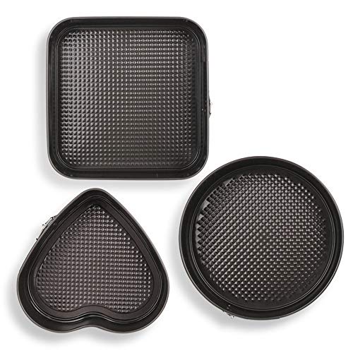 Kznifmk Kuchenform aus Metall in Federform, antihaftbeschichtet, mit abnehmbarem Boden und quadratischer Form in runder Herzform von Kznifmk
