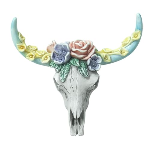 Kznifmk Kuhschädel-Wandanhänger, Sukkulenten, Blumen, Kuhkopf, Miniaturfiguren, Tierskulptur, Heimdekoration zum Aufhängen, L Kznifmk Kuhschädel-Wandanhänger, Sukkulenten, Blumen, Kuhkopf, Miniaturfiguren, Tierskulptur, Heimdekoration zum Aufhängen, L von Kznifmk