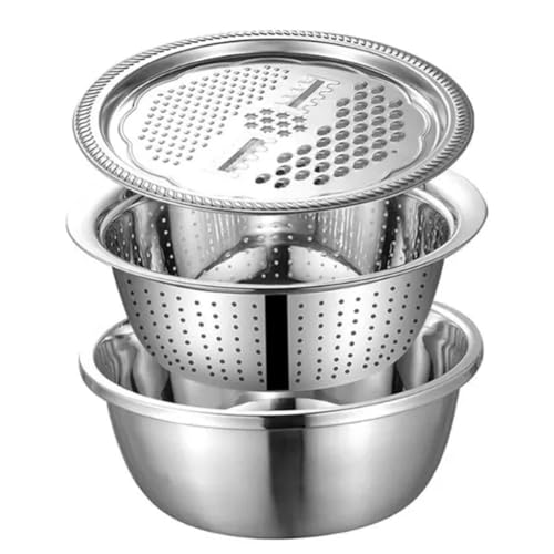 Kznifmk Multifunktionales Küchenreibe-Set mit Abtropfschale aus Edelstahl für die Zubereitung von Käse, Gemüse, Obst und Salaten Kznifmk Multifunktionales Küchenreibe-Set mit Abtropfschale aus Edelstahl für die Zubereitung von Käse, Gemüse, Obst und Salaten von Kznifmk