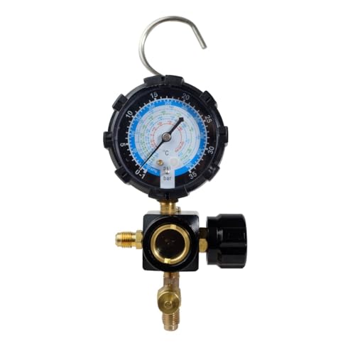 Kznifmk Niederdruckmessgerät R410A R22 R404A, Einzelmanometer mit Regelventil zum Befüllen Von Klimaanlagen mit Kältemittel von Kznifmk
