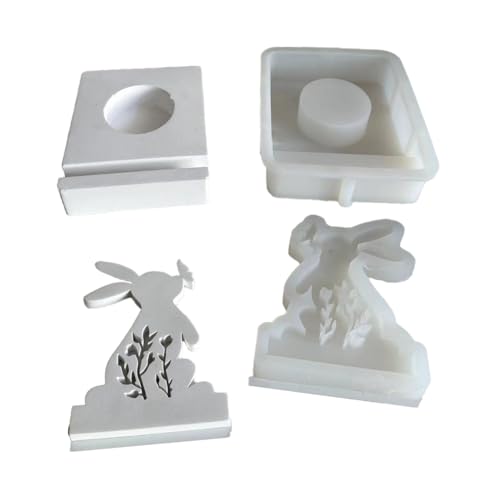 Kznifmk Ostern Hase Kerzenhalter Silikonform Hase Kuss Schmetterling Kerzenständer Form DIY Aromatherapie Gipsform einfach zu installieren einfach zu bedienen von Kznifmk