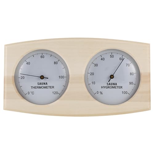 Kznifmk Saunathermometer und -Hygrometer Aus, Spa-Zubehör Zur Wandmontage, Mechanisch, Keine Batterie Erforderlich - für Familienhotels Sa von Kznifmk