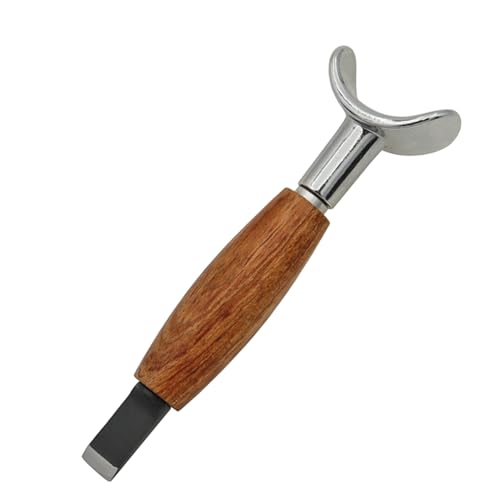 Kznifmk Schnitz-Rollmesser, Handgefertigt, DIY- Aus Edelstahl mit Birnenholz und Einstellbarer Höhe, Pflanzliches Gerbwerkzeug, Einfach zu Installieren, Einfach zu Verwenden von Kznifmk