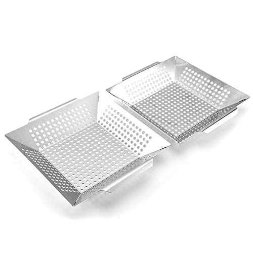 Kznifmk Set aus Grillkörben – Grillkörbe für den Außenbereich, Grillkorb aus robustem Edelstahl, Grillkorb Kznifmk Set aus Grillkörben – Grillkörbe für den Außenbereich, Grillkorb aus robustem Edelstahl, Grillkorb von Kznifmk