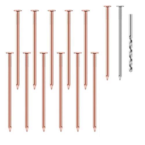 Kznifmk Set mit 14 Nägeln aus Kupfer zum Töten von Nägeln aus reinem Kupfer, 3,5 (8,9 cm), lose Nägel zum Entfernen von Baumstümpfen von Kznifmk
