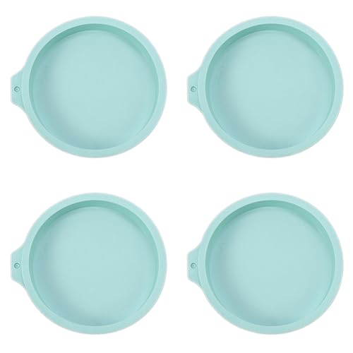 Kznifmk Set mit 4 runden Kuchenformen aus Silikagel für Backwerkzeug, Kuchen und Regenbogenschaum, blau, 15,2 cm von Kznifmk