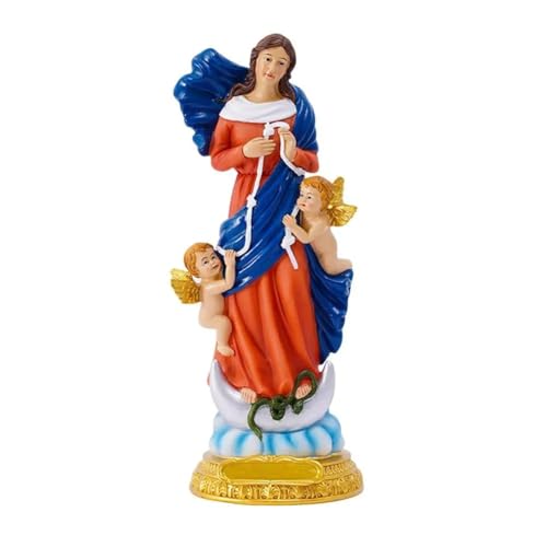Kznifmk Statue der Heiligen Mutter, Farbig Bemalt, Statue der Lady of Grace Aus Kunstharz, Altardekoration, Skulptur der Heiligen Jungfrau von Kznifmk