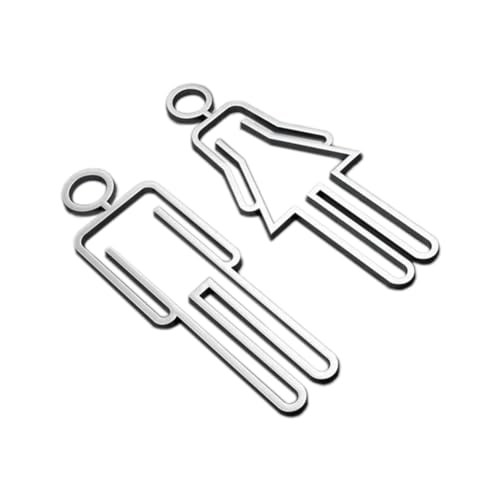 Kznifmk Tipps: Toilettenschild, Schild, Waschraum, Tür, Wandaufkleber, Aufkleber, WC, Badezimmer, Beschilderung, Kunst, Hotel, Heimdekoration, Silber A von Kznifmk