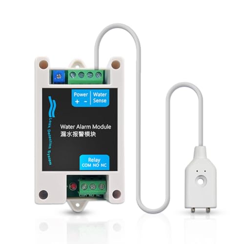 Kznifmk Vanessleez Alarm zur Erkennung von Wasserlecks, mit automatischem Absperrventil, Wassereintauchsensor, Kabelmodul und Überlaufalarm zu Hause. von Kznifmk