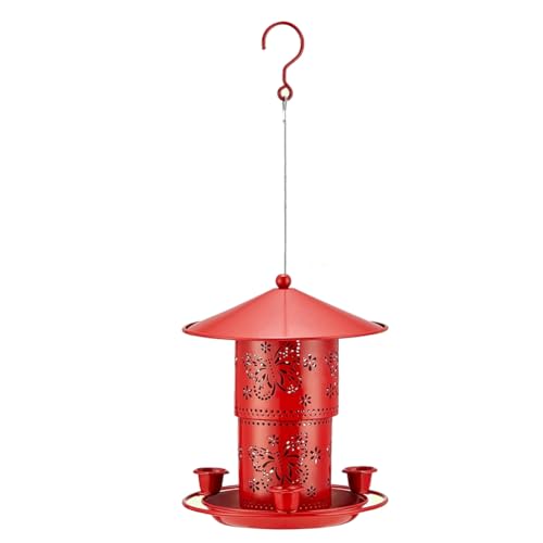 Kznifmk Vogelfutterstation für Vögel, doppellagig, aus Metall, hängend, für den Außenbereich, Eichhörnchen-Futterstation für Vögel von Kznifmk