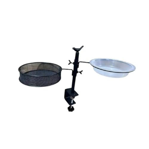 Kznifmk Vogelfutterstation mit Clip, für Korbwächter, höhenverstellbar, mit Clip, Futterstation für Vögel, 360-Grad-Blumentopfständer von Kznifmk