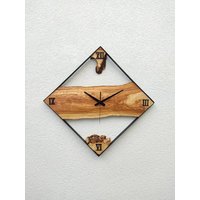 25 "', Metall & Holz İ Industrielles Dekor, Rustikale Wanduhr, Große Baumscheibe Uhr, Natürliche Uhr von KzyWoodesIgn