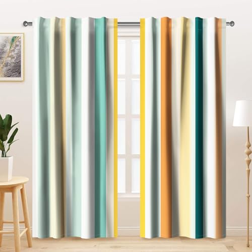 Kzzfqxb 107x160cm Moderne Vorhänge 2 Paneele, Weiß Hellblau Beige Gold Orange Grün Fugenfarbe Nordischer Stil Modische für Wohnzimmer Schlafzimmer Stilvoll Künstlerisch von Kzzfqxb