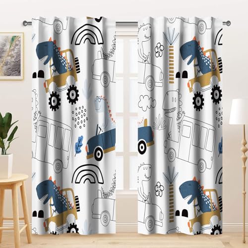 Kzzfqxb 107x215cm Kindervorhänge 2 Paneele, Glücklich Lächelnde Dinosaurier Fahren Oldtimer Bus Cabrios, Karikatur Dekor für Kinder Jungen Schlafzimmer Kinderzimmer Wohnzimmer Kzzfqxb 107x215cm Kindervorhänge 2 Paneele, Glücklich Lächelnde Dinosaurier Fahren Oldtimer Bus Cabrios, Karikatur Dekor für Kinder Jungen Schlafzimmer Kinderzimmer Wohnzimmer von Kzzfqxb