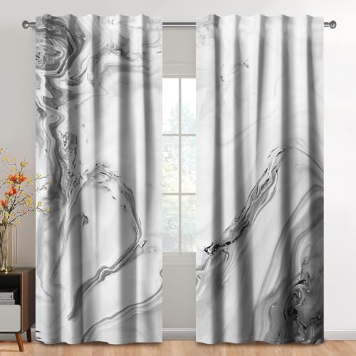 Kzzfqxb 140x229cm Vorhänge mit Stangentasche 2 Paneele, Moderne Hellgraue Milchige Wasserströmung Marmor Muster Fenstervorhänge, Modisches Künstlerisches Dekor für Schlafzimmer und Wohnzimmer Kzzfqxb 140x229cm Vorhänge mit Stangentasche 2 Paneele, Moderne Hellgraue Milchige Wasserströmung Marmor Muster Fenstervorhänge, Modisches Künstlerisches Dekor für Schlafzimmer und Wohnzimmer von Kzzfqxb