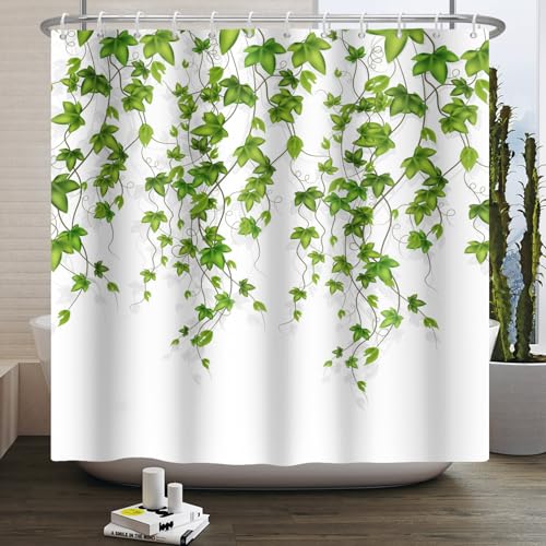 Kzzfqxb 180x200cm Duschvorhänge mit Kunststoffhaken, Hängenden Reben Grünen Blättern Kletterpflanzen Efeu Muster Wasserdicht Verdeckt für Badewanne, Polyesterstoff Badezimmer Natürlich Dekoration Kzzfqxb 180x200cm Duschvorhänge mit Kunststoffhaken, Hängenden Reben Grünen Blättern Kletterpflanzen Efeu Muster Wasserdicht Verdeckt für Badewanne, Polyesterstoff Badezimmer Natürlich Dekoration von Kzzfqxb