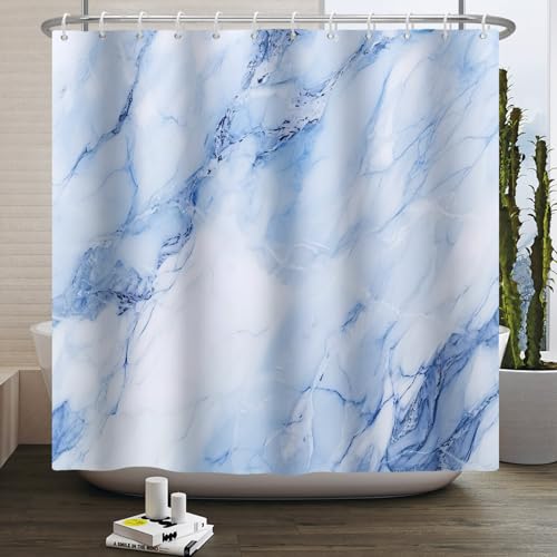 Kzzfqxb Duschvorhänge für Kinder 180x180cm, mit Kunststoffhaken wasserdicht hellblaues Marmor Textur Muster abstraktes Kunstmuster frisches Polyester gewebe, für Badezimmer Badewanne Kzzfqxb Duschvorhänge für Kinder 180x180cm, mit Kunststoffhaken wasserdicht hellblaues Marmor Textur Muster abstraktes Kunstmuster frisches Polyester gewebe, für Badezimmer Badewanne von Kzzfqxb