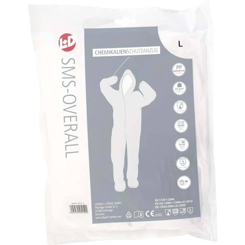 L+D 2515 SMS-Overall CleanGo Kleidergröße = XXXL weiß von L+D