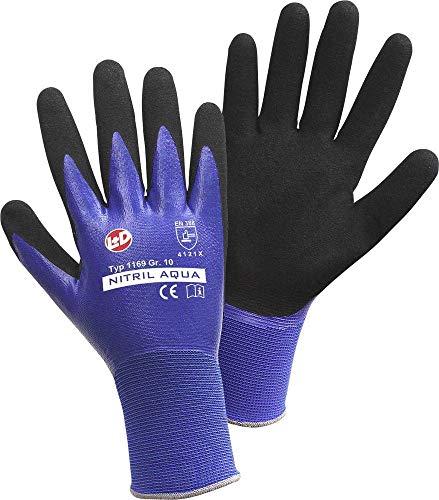 L+D Nitril Aqua 1169-L Nylon Arbeitshandschuh Größe (Handschuhe): 9, L EN 388:2016 CAT II 1 Paar von L+D