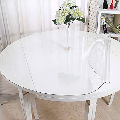 Lsimeru Rund Tischschutz Transparent Matt 100cm PVC Tischdecke Glasklar Folie Abwaschbar Wasserdicht Schutztischdecke Durchsichtig Hochwertig Tischfolie Tischabdeckung von Lsimeru