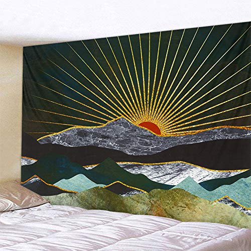 L/S Sonnenaufgang Wandteppich Berge 150x200 Psychedelic Baum Wandbehang Tapisserie Bunt Wandtuch Natur Landschaft Tapisserie Dekoration für Schlafzimmer Wohnzimmer von L/S