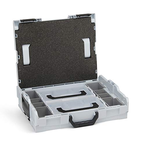 Aufbewahrungsbox Schrauben leer | L-BOXX 102 (grau) mit Insetboxenset Mini | Profi Werkzeugkoffer leer inkl. Sortimentskasten Einsätze von L-BOXX