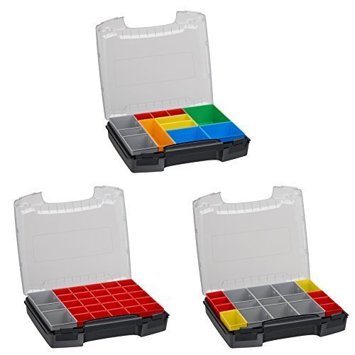 Bosch Sortimo Insetboxenset | i-BOXX 72 3er Set (schwarz) mit Insetboxen A3, H3 & I3 | Für i-BOXX RACK & LS-BOXX | Sortimentskasten Kleinteile von L-BOXX