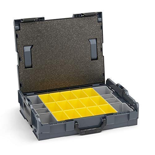 Bosch Sortimo L BOXX 102 | Größe 1 | Professioneller Werkzeugkasten leer Kunststoff inkl. Insetboxenset B3 | Ideale Werkzeug Aufbewahrung von L-BOXX