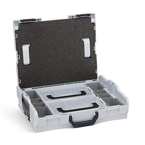 L-BOXX Sortimo 102 | inkl. Insetboxenset 2x Mini | Größe 1 in Lichtgrau | Werkzeugkoffer klein leer | Ideale Werkzeugaufbewahrung Box von L-BOXX