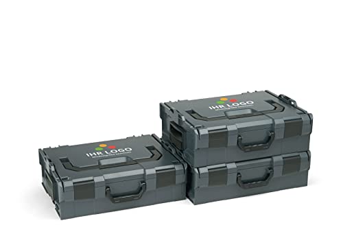 LBOXX Sortimo L BOXX 136 3er Set | Größe 2 anthrazit individuell anpassbar mit Ihrem Logo | Werkzeugkoffer Kunststoff | Professioneller Werkzeugkoffer leer | Ideals Unterteilungs- und Transportsystem von L-BOXX