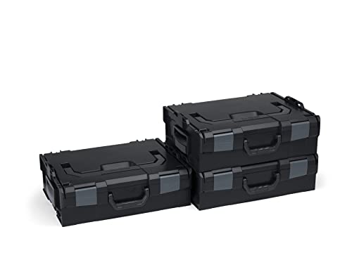Bosch Sortimo L BOXX 136 3er Set | Größe 2 schwarz | Werkzeugkoffer Kunststoff | Professioneller Werkzeugkoffer leer | Ideals Unterteilungs- und Transportsystem von L-BOXX