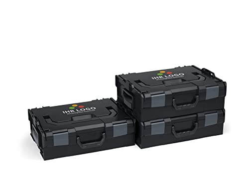 LBOXX Sortimo L BOXX 136 3er Set | Größe 2 schwarz individuell anpassbar mit Ihrem Logo | Werkzeugkoffer Kunststoff | Professioneller Werkzeugkoffer leer | Ideales Unterteilungs- und Transportsystem von L-BOXX