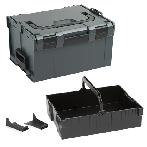 Bosch Sortimo L-BOXX 238 Größe 3 anthrazit | mit Einhängeeinsatz schwarz | Transportsystem Werkzeug | Ideale Werkzeug Aufbewahrung Box von L-BOXX