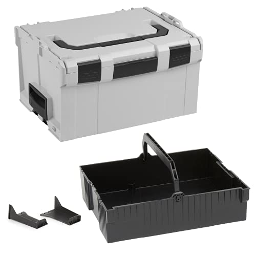 Bosch Sortimo L-BOXX 238 Größe 3 grau | mit Einhängeeinsatz schwarz | Transportsystem Werkzeug | Ideale Werkzeug Aufbewahrung Box von L-BOXX