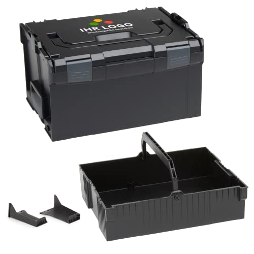 Bosch Sortimo L-BOXX 238 Größe 3 schwarz individuell anpassbar mit Ihrem Logo | mit Einhängeeinsatz schwarz | Transportsystem Werkzeug | Ideale Werkzeug Aufbewahrung von L-BOXX
