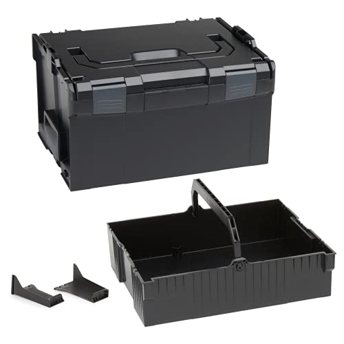 Bosch Sortimo L-BOXX 238 Größe 3 schwarz | mit Einhängeeinsatz schwarz | Transportsystem Werkzeug | Ideale Werkzeug Aufbewahrung Box von L-BOXX