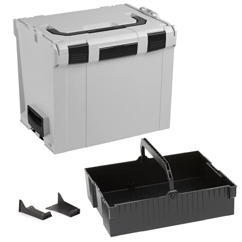 Bosch Sortimo L-BOXX 374 Größe 4 grau | mit Einhängeeinsatz schwarz | Transportsystem Werkzeug | Ideale Werkzeug Aufbewahrung Box von L-BOXX