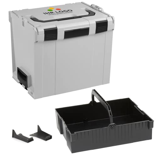 Bosch Sortimo L-BOXX 374 Größe 4 grau personalisierbar mit Ihrem Logo | mit Einhängeeinsatz schwarz | Transportsystem Werkzeug | Ideale Werkzeug Aufbewahrung Box von L-BOXX