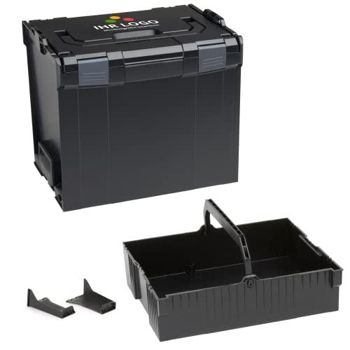 Bosch Sortimo L-BOXX 374 Größe 4 schwarz personalisierbar mit Ihrem Logo | mit Einhängeeinsatz schwarz | Transportsystem Werkzeug | Ideale Werkzeug Aufbewahrung Box von L-BOXX