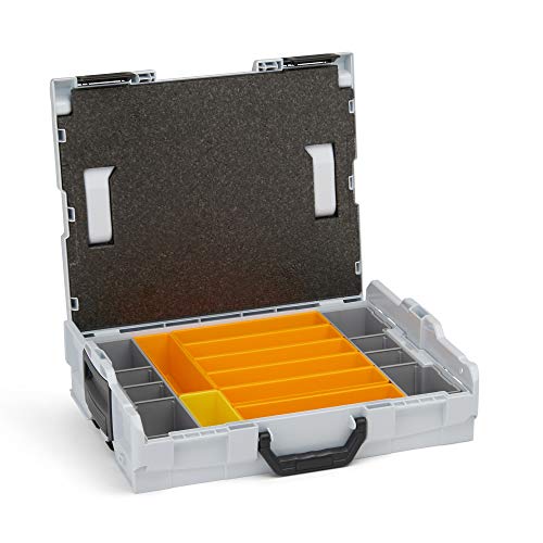 Bosch Sortimo L-Boxx 102 Werkzeugkoffer-Set Grau anpassbar mit Ihrem Logo | bestückt mit L BOXX 102 Einlage Ordnungssystem F3 und Deckelpolster von L-BOXX