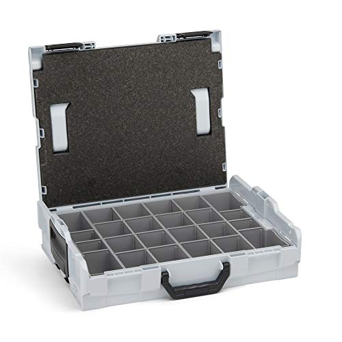 Bosch Sortimo L-Boxx 102 Werkzeugkoffer-Set Grau anpassbar mit Ihrem Logo | bestückt mit L BOXX 102 Einlage Ordnungssystem K3 und Deckelpolster von L-BOXX