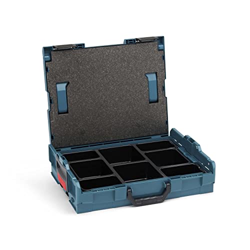 Bosch Sortimo L-Boxx 102 Werkzeugkoffer-Set Professional Blau individuell anpassbar mit Ihrem Logo | bestückt mit L BOXX 102 Einlage Ordnungssystem Kleinteile-Einsatz 8-fach und Deckelpolster von L-BOXX