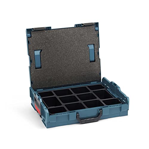 Bosch Sortimo L-Boxx 102 Werkzeugkoffer-Set • professional blau ohne Logo • bestückt mit Kleinteile-Einsatz 12-fach und Deckeleinlage von L-BOXX